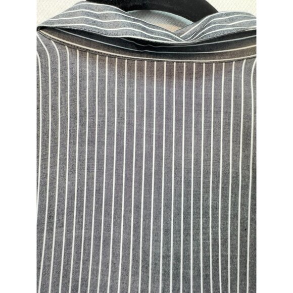 J. Jill Women's Rayon Button Down Shirt Stripe Size L White Gray Long Sleeve - Picture 12 of 13